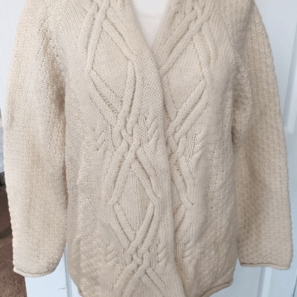 Highland Home Industries Pure Wool Womens Irish Scottish Fisherman Sweater